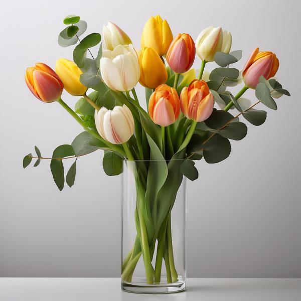 Blumenbox - einfache Tulpen, mittel